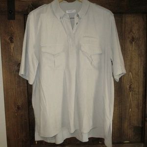Equipment: Short Sleeve Major Silk Blouse: Color: Fog: Size: Large